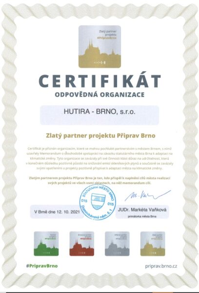 HUTIRA – BRNO zvítězila v&nbsp;soutěži IBM Firma roku 2021 | HUTIRA